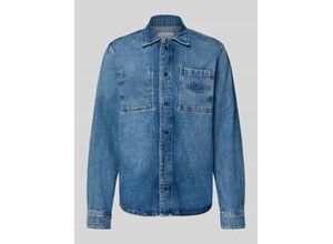 8447166523578 - Loose Fit Jeanshemd aus reiner Baumwolle