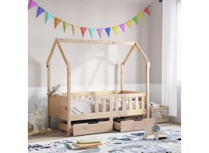 8447299769409 - Kinderbett mit Schubladen 80x160 cm Massivholz Kiefer