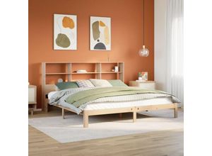 8447299778913 - Torana - Massivholzbett mit Regal ohne Matratze 200x200 cm Kiefer