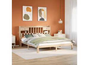 8447299807064 - Torana - Massivholzbett mit Regal ohne Matratze 200x200 cm Kiefer