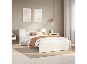 8447299821060 - Torana - Massivholzbett mit Regal ohne Matratze Weiß 140x200 cm Kiefer