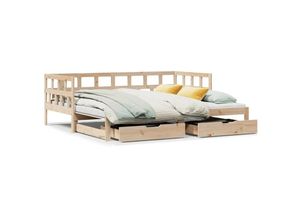 8447299831014 - Tagesbett Ausziehbar mit Schubladen ohne Matratze 90x200 cm