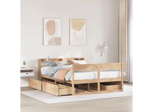 8447299865989 - Torana - Massivholzbett ohne Matratze 135x190 cm Kiefernholz