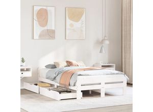8447299870716 - Torana - Massivholzbett ohne Matratze Weiß 120x190 cm Kiefernholz