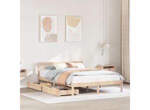 8447299891919 - Torana - Massivholzbett ohne Matratze 120x200 cm Kiefernholz