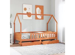 8447299909713 - Torana - Kinderbett mit Schubladen 80x200 cm Massivholz Kiefer