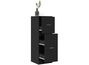 8447299917008 - Torana - Apothekerschrank Schwarz 40x41x118 cm Holzwerkstoff