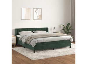 8447299918586 - Torana - Boxspringbett mit Matratze Dunkelgrün 160x200 cm Samt