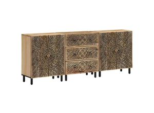 8447299927892 - Torana - Beistellschränke 3 Stk 60x33x75 cm Massivholz Mango