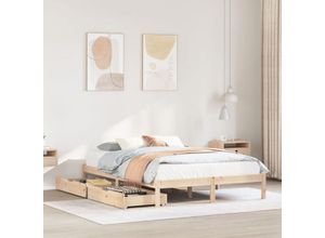 8447299981740 - Torana - Massivholzbett ohne Matratze 150x200 cm Kiefernholz