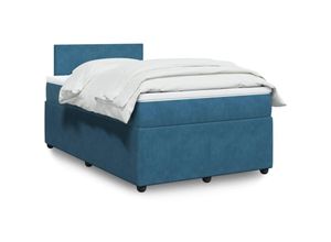 8447299983881 - Torana - Boxspringbett mit Matratze Blau 120x190 cm Samt