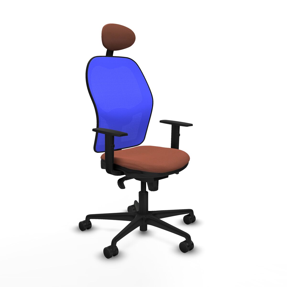 8447454335722 - Bürostuhl mit Kopfstütze Jorquera Piqueras y Crespo 1D036N1 Blau Braun