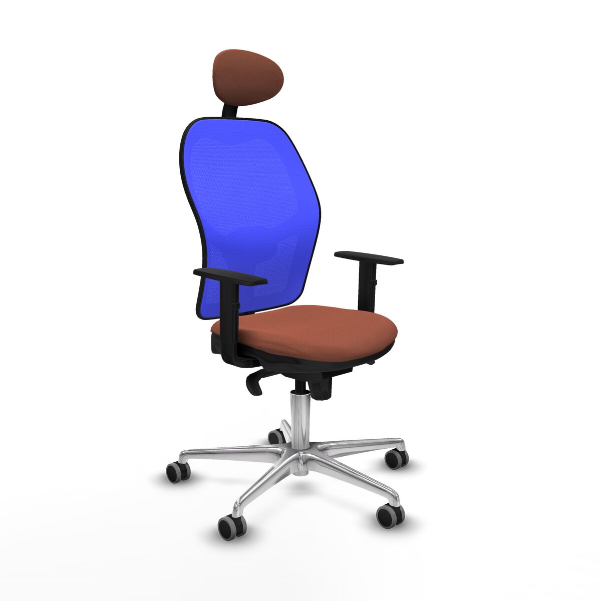 8447454335753 - Bürostuhl mit Kopfstütze Jorquera Piqueras y Crespo 1D086G1 Blau Braun