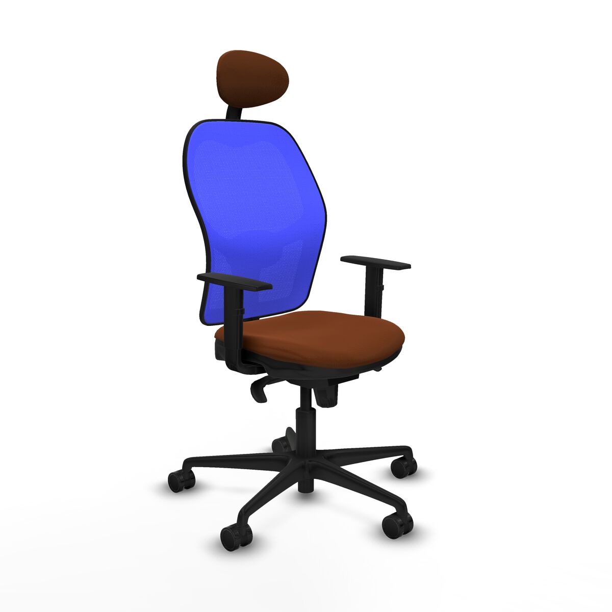 8447454344724 - Bürostuhl mit Kopfstütze Jorquera Piqueras y Crespo 1D036N1 Blau Braun