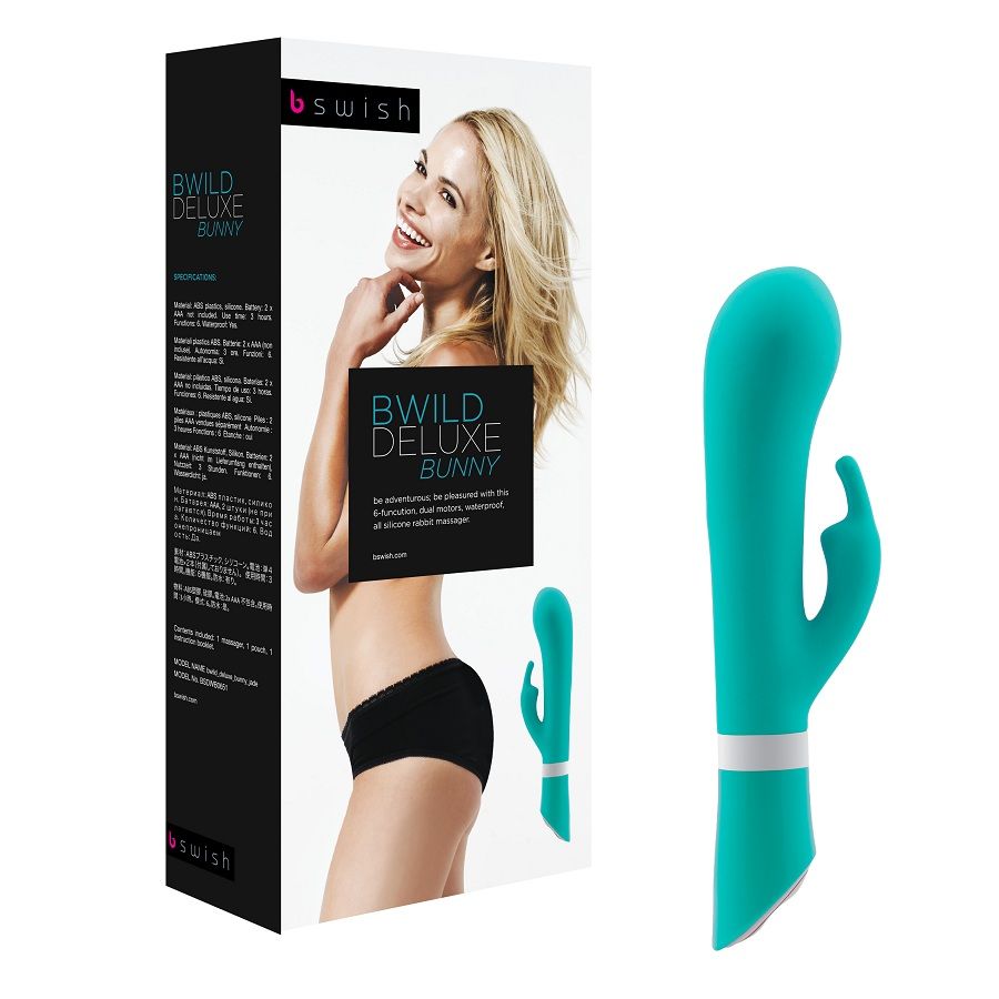 8555888500651 - - BWILD DELUXE BUNNY RABBIT VIBRATOR JADE