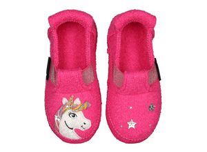 8580386121039 - - Schlupf-Hausschuhe UNICORN mit Glitzer in pink Gr23