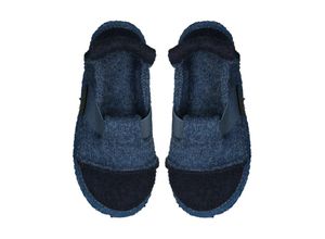 8580386129950 - - Schlupf-Hausschuhe BERG meliert in blau navy Gr24