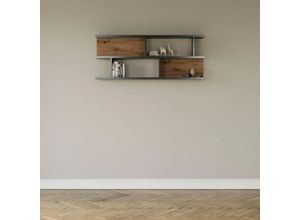 8581743110734 - Wandregal York grau (grau anthrazit mit eiche artisan) B150cm H61cm T20cm MDF SET ONE BY MUSTERRING Regale Typ 43 mit 3 Ablageböden 3 Farben Beleuchtung optional B 150 cm