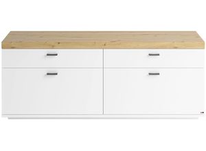 8581743201500 - Lowboard SET ONE BY MUSTERRING Lancaster Sideboards Gr B H T 150 cm x 60 cm x 438 cm 4 Schubkästen 4 weiß (weiß mit eiche artisan) Lowboards In 2 Breiten erhältlich Rahmen in Eicheabsetzung Schubkästen