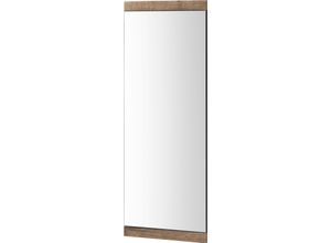 8581743387716 - Garderobenspiegel Lancaster Dielen braun (eiche ribbeck cognac) B45cm H1164cm T2cm Spanplatte SET ONE BY MUSTERRING Spiegel mit Holzabsetzung zwei Farben B 45 x H 116 cm