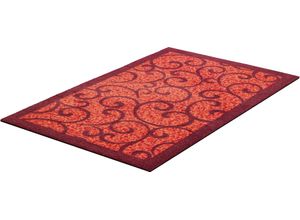 8590507913801 - Teppich GRUND Grillo Teppiche Gr B L 90 cm x 150 cm 8 mm 1 St rot Esszimmerteppiche In- und Outdoor geeignet verspieltes Design Teppich mit Bordüre