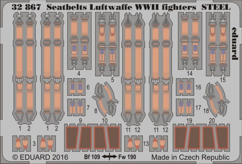 8591437507597 - 32867 - Seatbelts Luftwaffe WWII fighters STEEL in 132