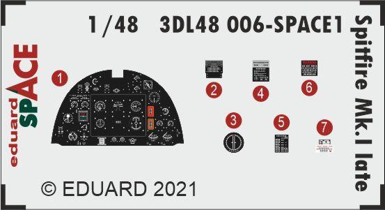 8591437556168 - 3DL48006 - Spitfire MkI late SPACE 1 48 for EDUARD in 148