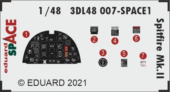 8591437556175 - 3DL48007 - Spitfire MkII SPACE 1 48 for EDUARD in 148