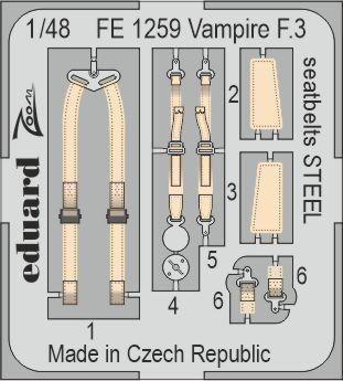 8591437567102 - Vampire F3 - Seatbelts STEEL [Airfix]