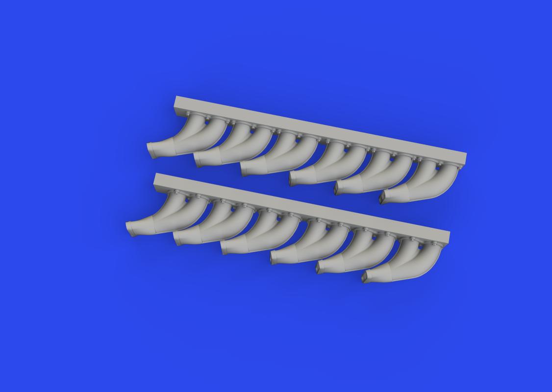 8591437585199 - P-39 - Exhaust stacks fishtail - Print [Eduard]