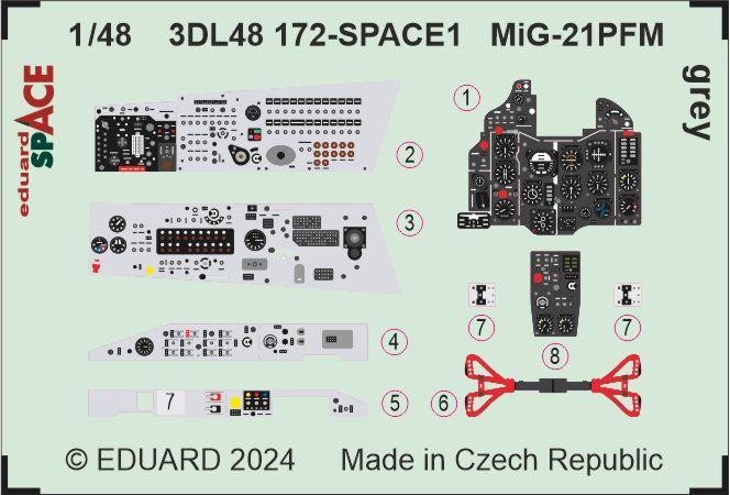 8591437587957 - MiG-21PFM grey - Space [Eduard]