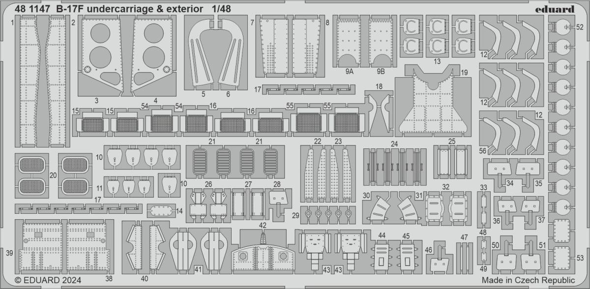 8591437590551 - B-17F - Undercarriage & exterior [Eduard]