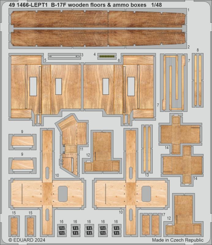 8591437590636 - B-17F - Wooden floors & ammo boxes [Eduard]