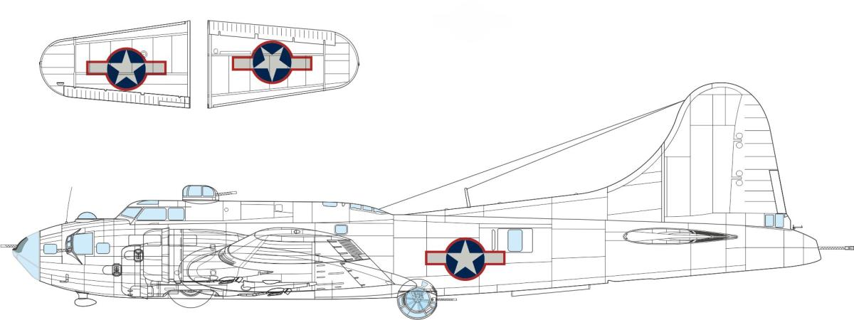 8591437590858 - B-17F - US national insignia w  red outline [Eduard]