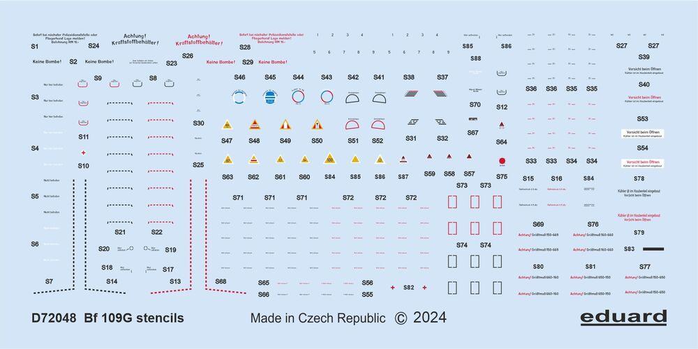 8591437592067 - Messerschmitt Bf 109G - Stencils [Eduard]
