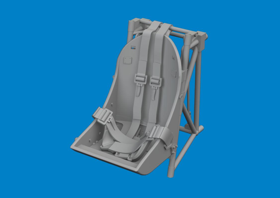 8591437593590 - F4U-2 - Seat w  integral belts - Print [Magic Factory]