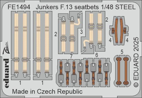 8591437594788 - Junkers F13 - Seatbelts - Steel  [Miniart]
