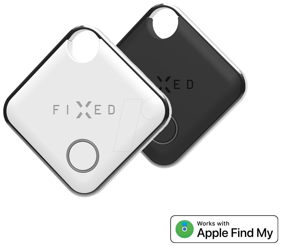 8591680146642 - FIXTAG-DUO-BKWH - Smart Tags mit Find My-Unterstützung 2er-Pack weiß schwarz