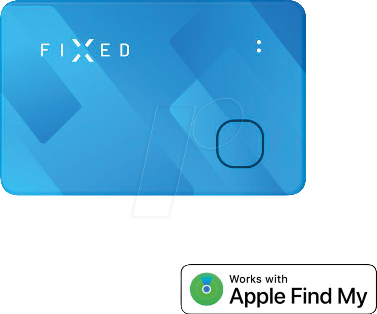 8591680152476 - FIXTAG-CARD-BL - Smart Tag Card mit Find My-Unterstützung blau