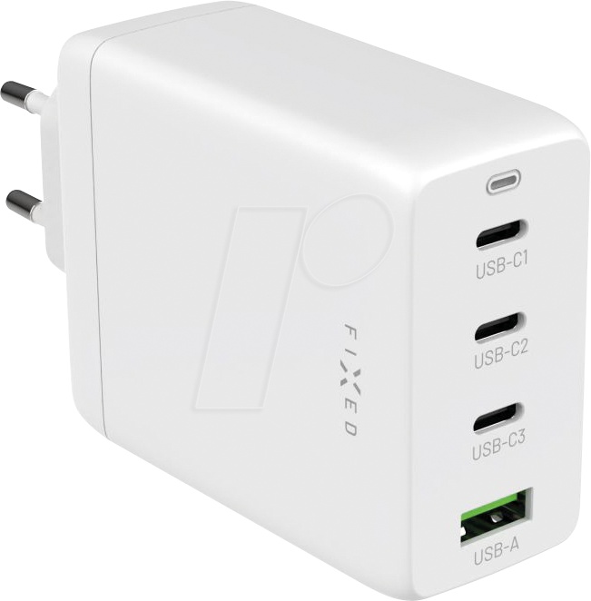 8591680157259 - FIXCG100-3CU-WH - USB-Ladegerät 100 W 5-20 V 5 A 3x USB-C 1x USB-A GaNweiß