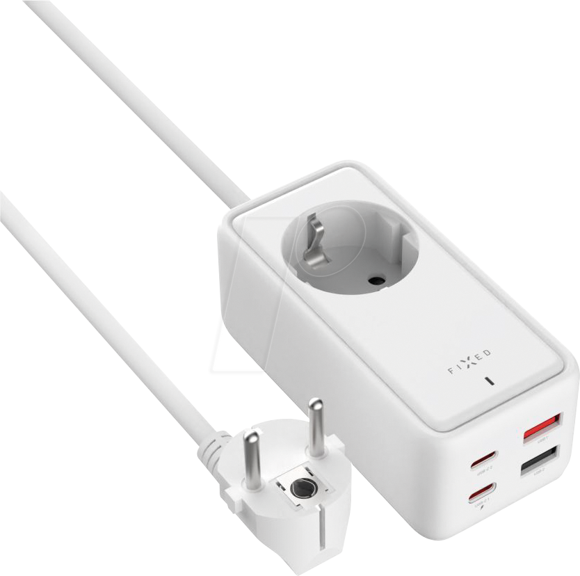 8591680157372 - FIXCS65-15-WH - USB-Ladegrät 65 W 5-20 V 5 A GaN 2x USB-C 2x USB-A 15 m