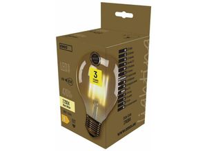 8592920035788 - Filament led Lampe Vintage G95 4W Ersatz für 40W Glühbirne E27 Sockel Helligkeit 470 lm Warmweiß 2200 k Amber Z74304 - Emos