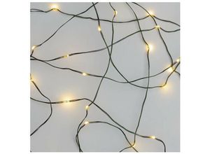 8592920095119 - LED-Lichterkette NANO warmweiß für Innen und Außen (IP44) 75m lang 6 h Timer Funktion Netzteil und Trafo grünes Kabel D3AW04