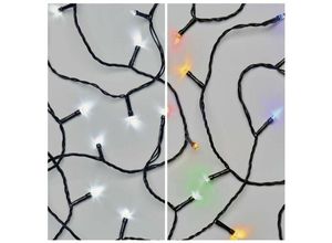 8592920095812 - Emos - LED-Lichterkette Kaltweiß + Multicolor für Innen und Außen 8 Lichtmodi 10m lang 100 LEDs + 5m Zuleitung und Netzteil D4AJ01