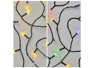 8592920095829 - Emos - LED-Lichterkette Warmweiß + Multicolor für Innen und Außen 8 Lichtmodi 10m lang 100 LEDs + 5m Zuleitung und Netzteil D4AH01