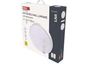 8592920122921 - Led Deckenleuchte livi 45W mit Fernbedienung dimmbar weiß rund 50 cm 2700 lm einstellbare Lichtfarbe ersetzt 160W Glühbirne ZM5163 - Emos