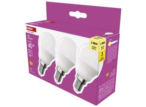 8592920127643 - LED Lampe Mini Globe 3er Pack 42W Ersatz für 40W kleine Birne mit E14 Sockel Helligkeit 470lm Warmweiß 2700K 30000h Lebensdauer  ZQ1E213