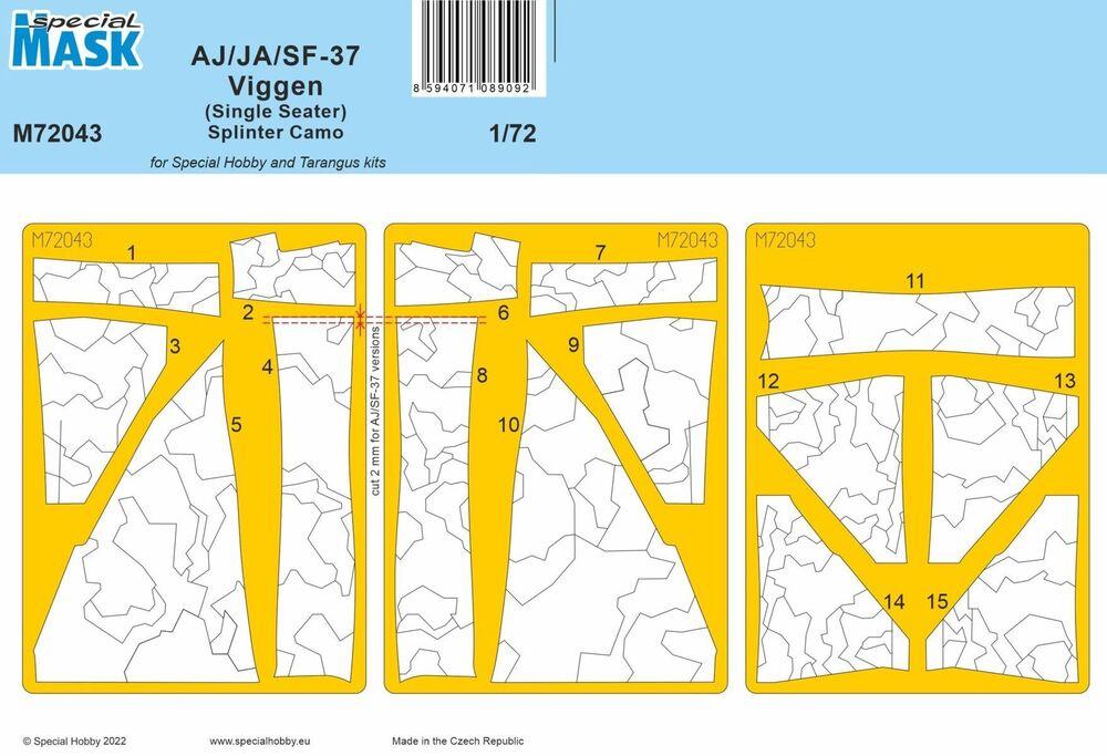 8594071089092 - AJ JA SF-37 Viggen (Single Seater) - Splinter Camo Mask