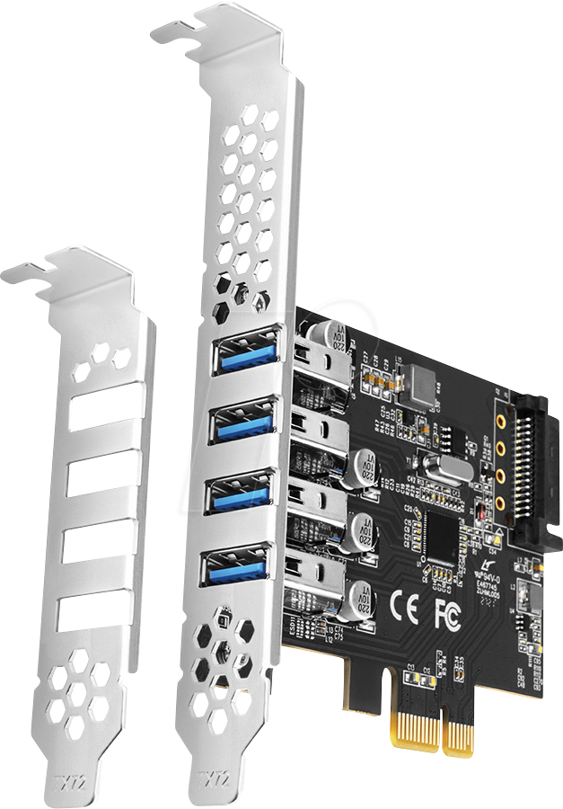 8595247906960 - AXG PCEU-43RS - PCIe x1 > 4x extern USB 30 A