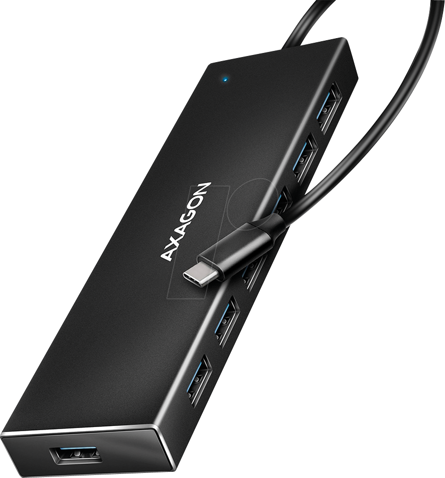 8595247907042 - AXG HUE-F7C - USB 30 7-Port Hub 7xA USB-C-Kabel